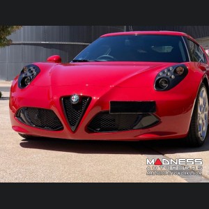 Alfa Romeo 4C Carbon Fiber Front Grille Insert Trim Set - Red Candy